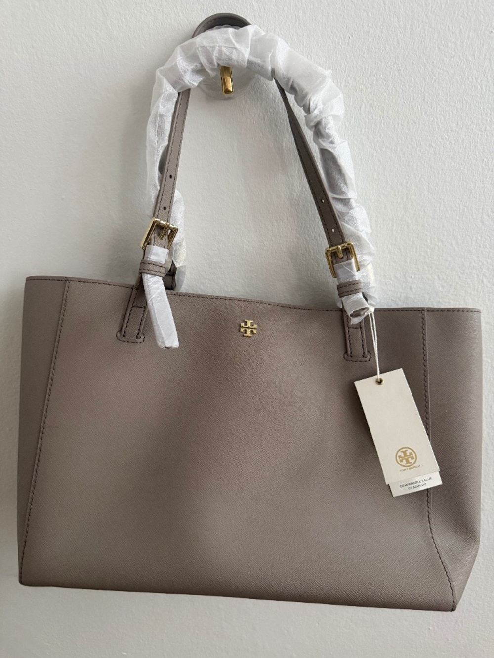 BNWT TORY BURCH EMERSON LEATHER BUCKLE TOTE